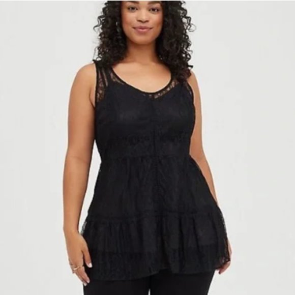 Torrid Black Lace Tunic with Cami - Picture 4 of 4